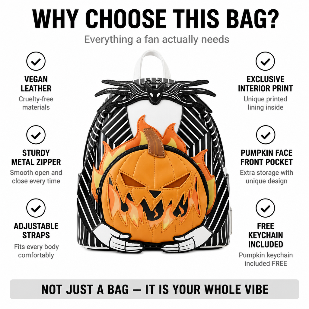 Skellington Pumpkin Backpack